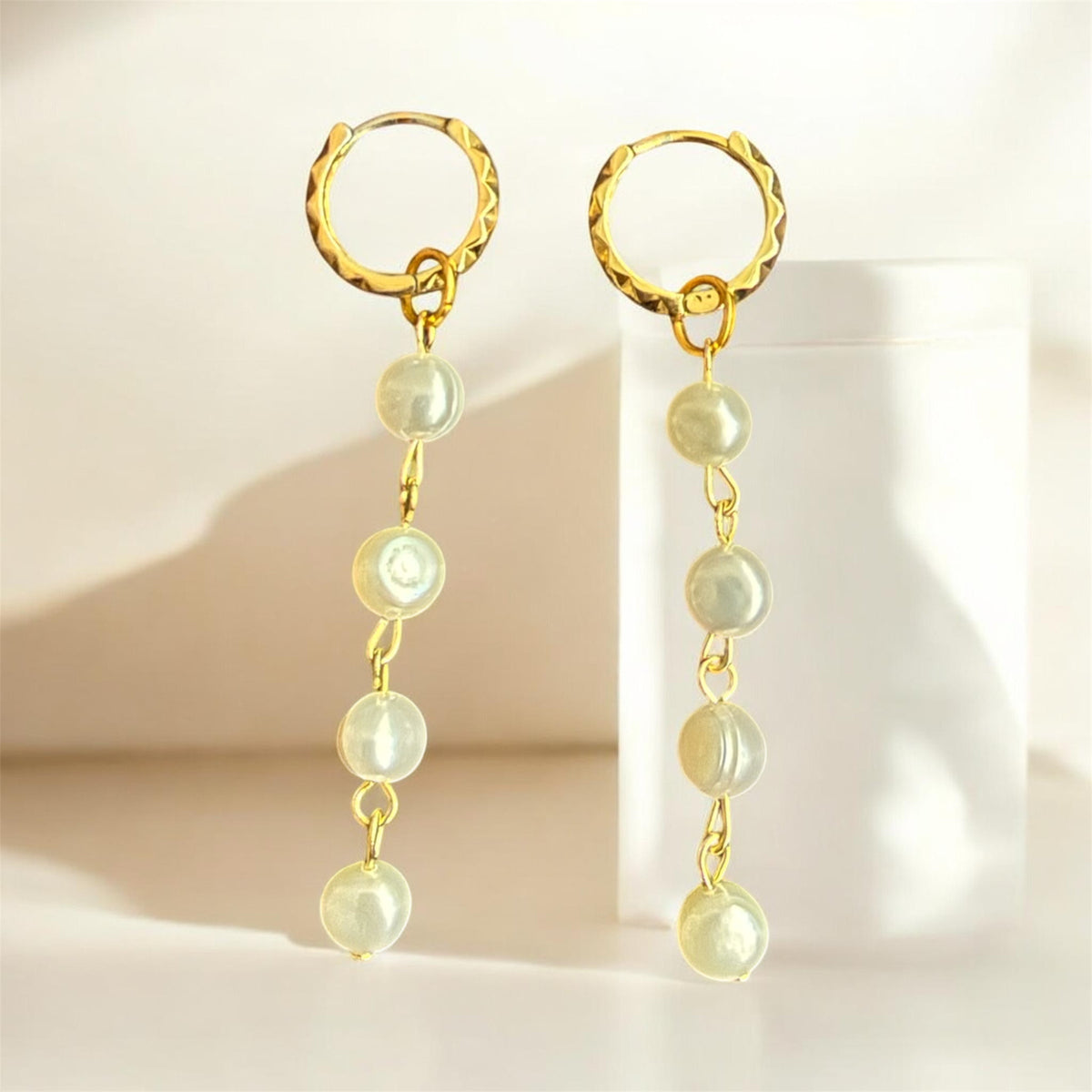 Delmar Pearl Earrings in Gold
