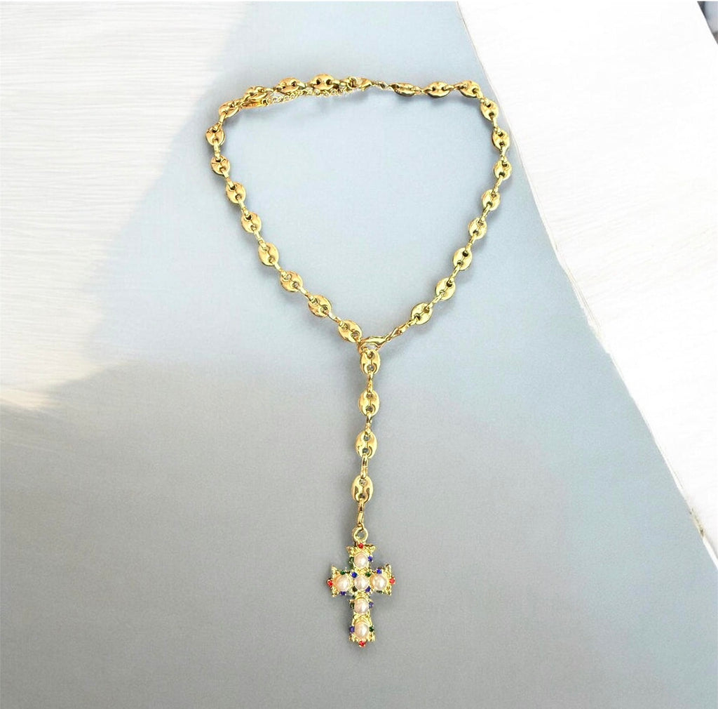 Margarita Lariat Cross Necklace