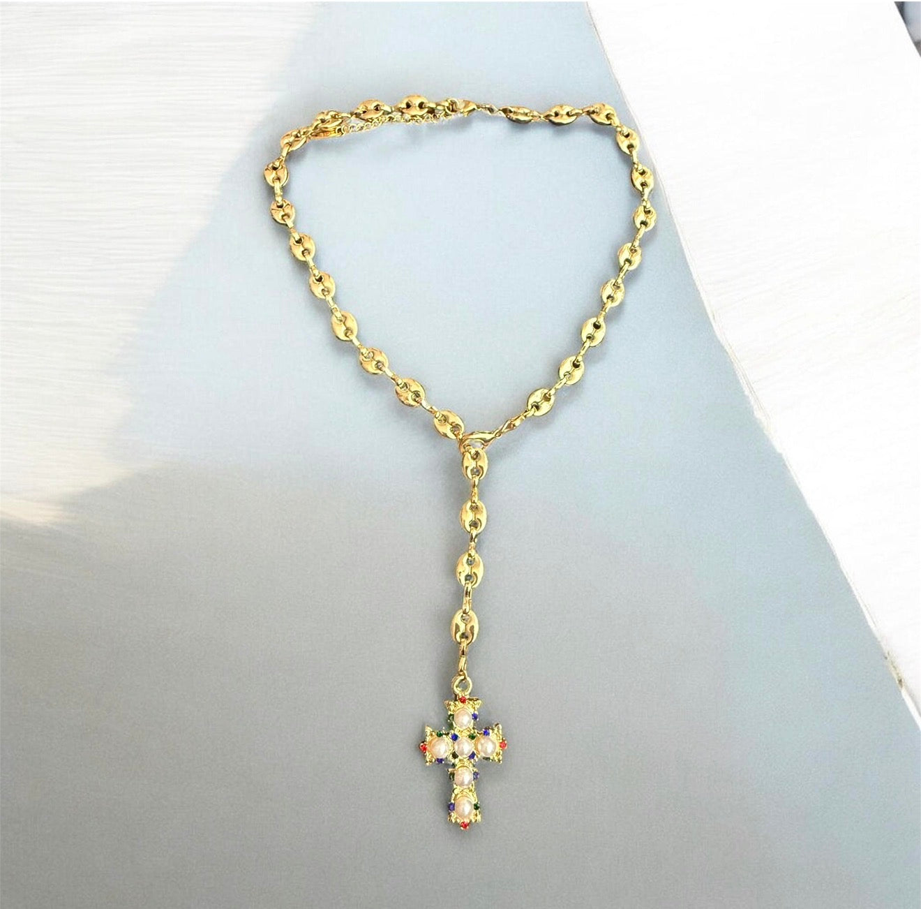 Margarita Lariat Cross Necklace