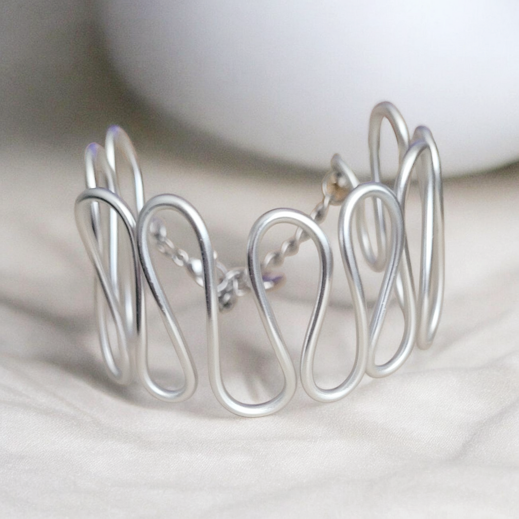 Silver Azalea Cuff Bracelet