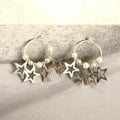 Cosmic Starburst Earrings in Silver