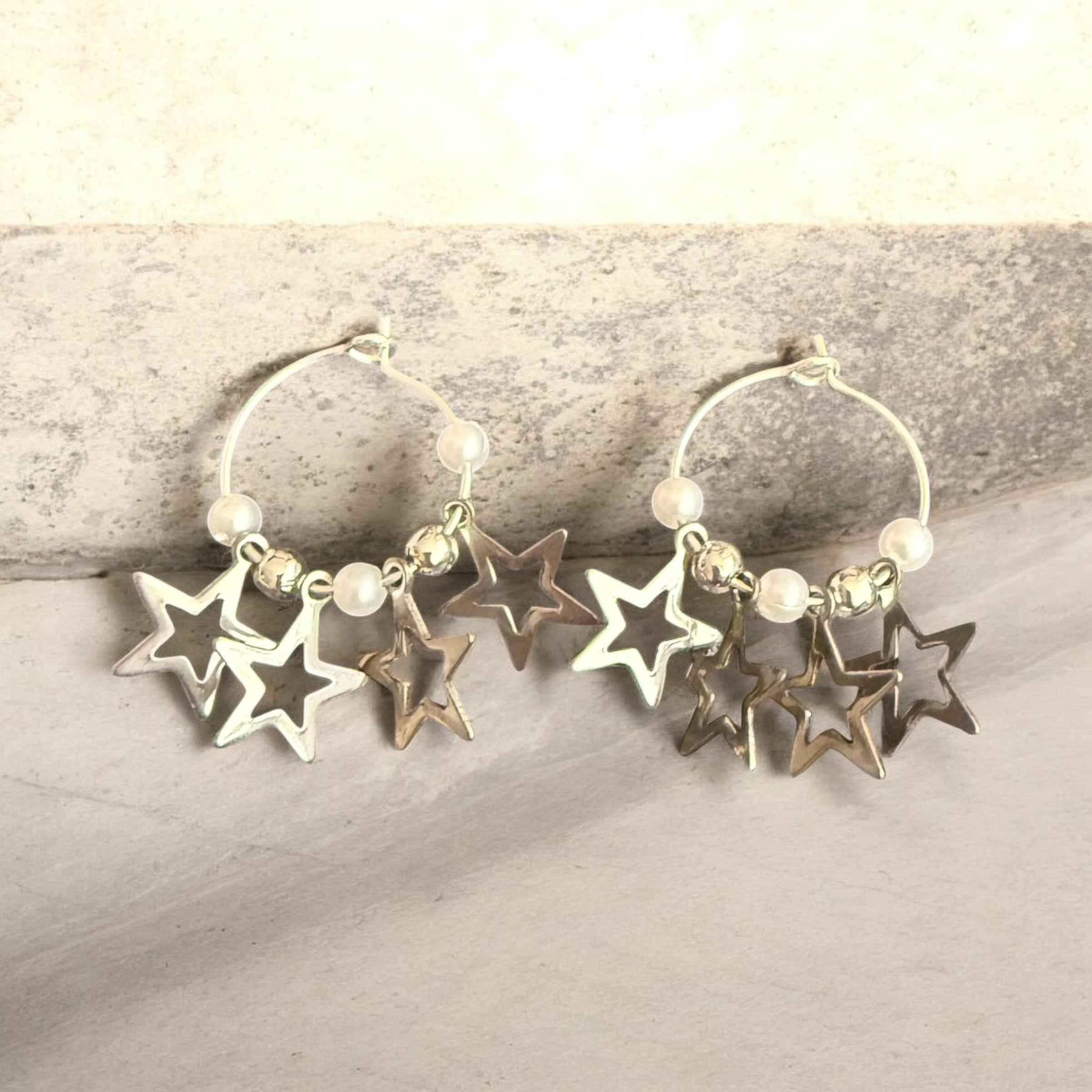 Cosmic Starburst Earrings in Silver