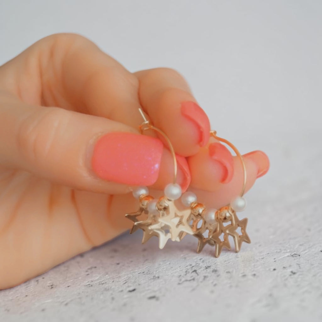 Cosmic Starburst Earrings in Gold