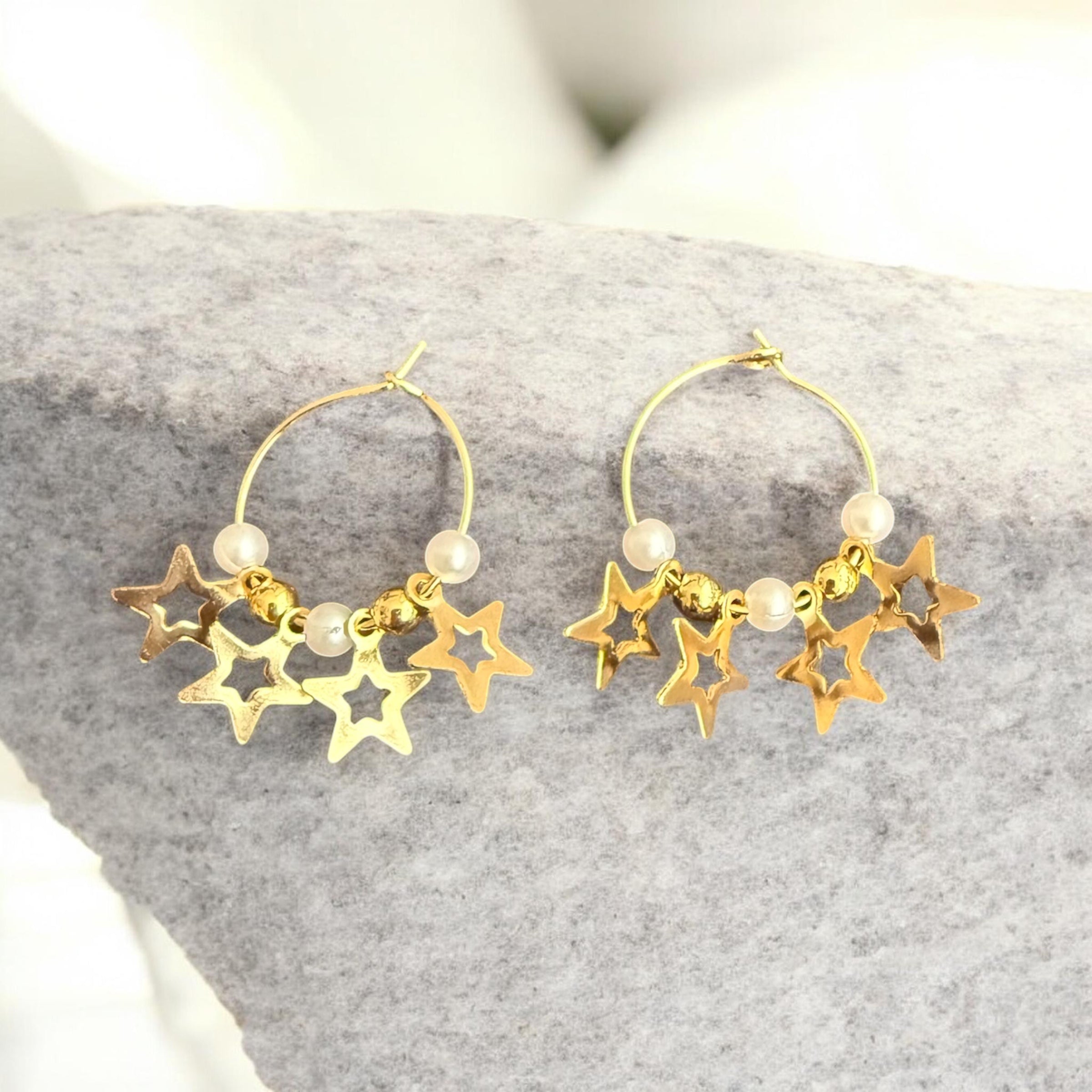 Cosmic Starburst Earrings in Gold