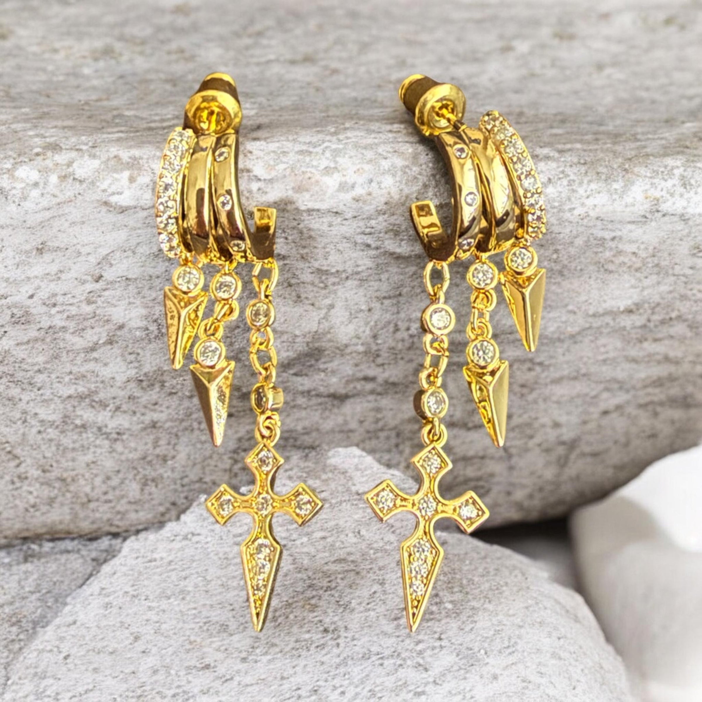 Stella Cross illusion Earrings