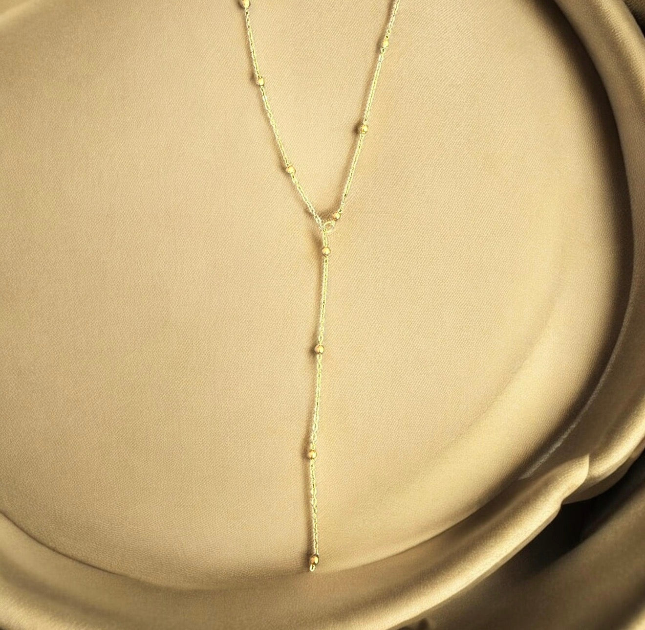 Gold Infinite Lariat Long Necklace