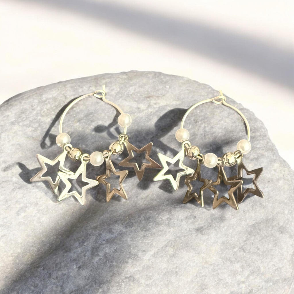 Cosmic Starburst Earrings in Silver