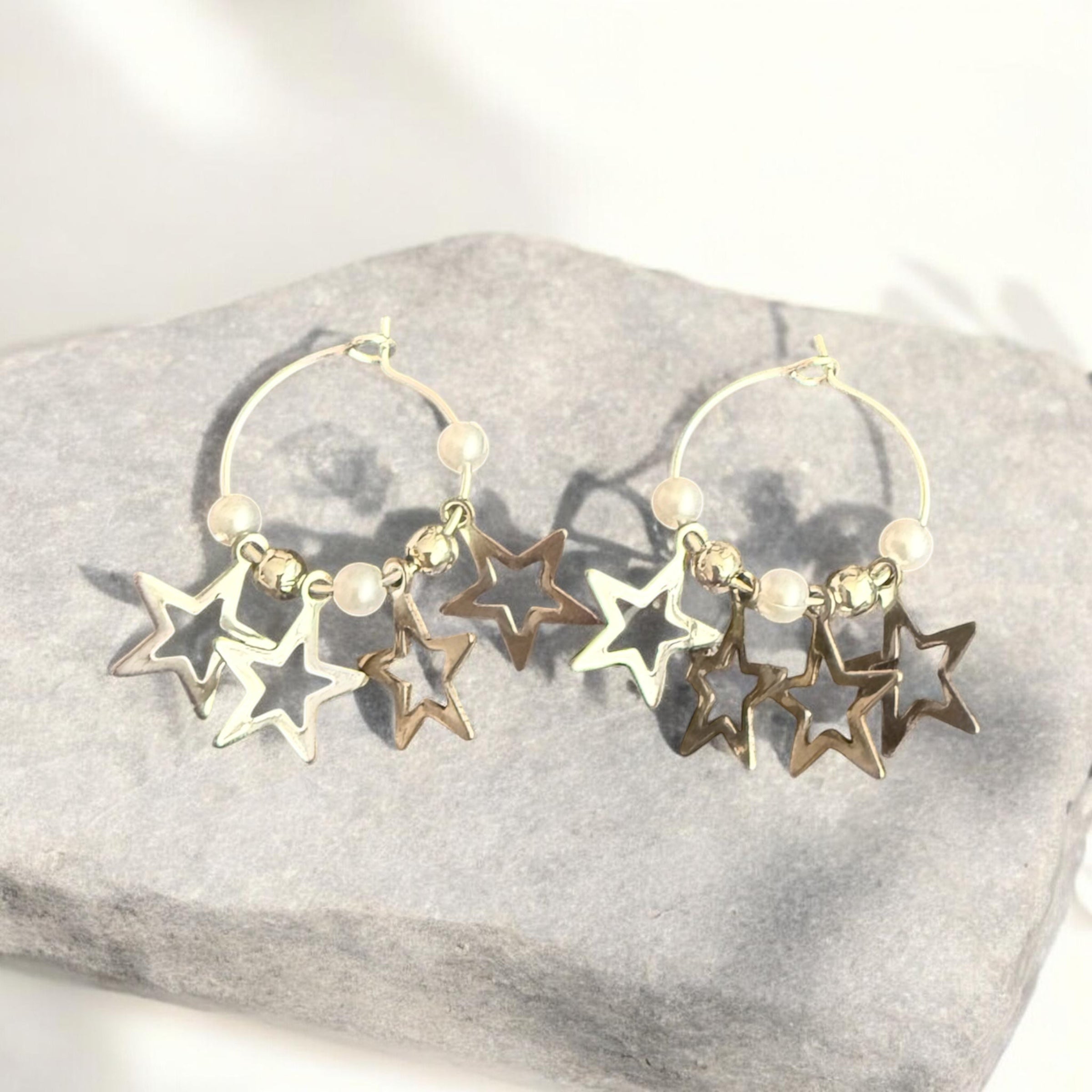 Cosmic Starburst Earrings in Silver