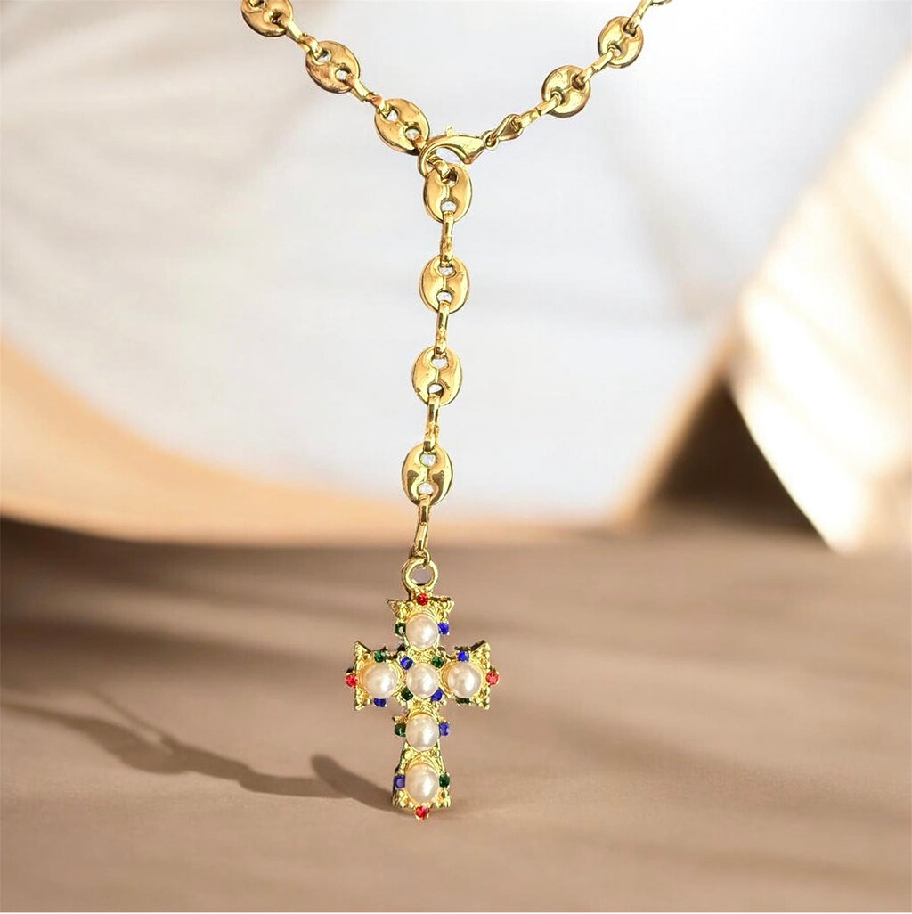 Margarita Lariat Cross Necklace