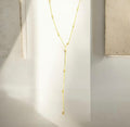 Gold Infinite Lariat Long Necklace