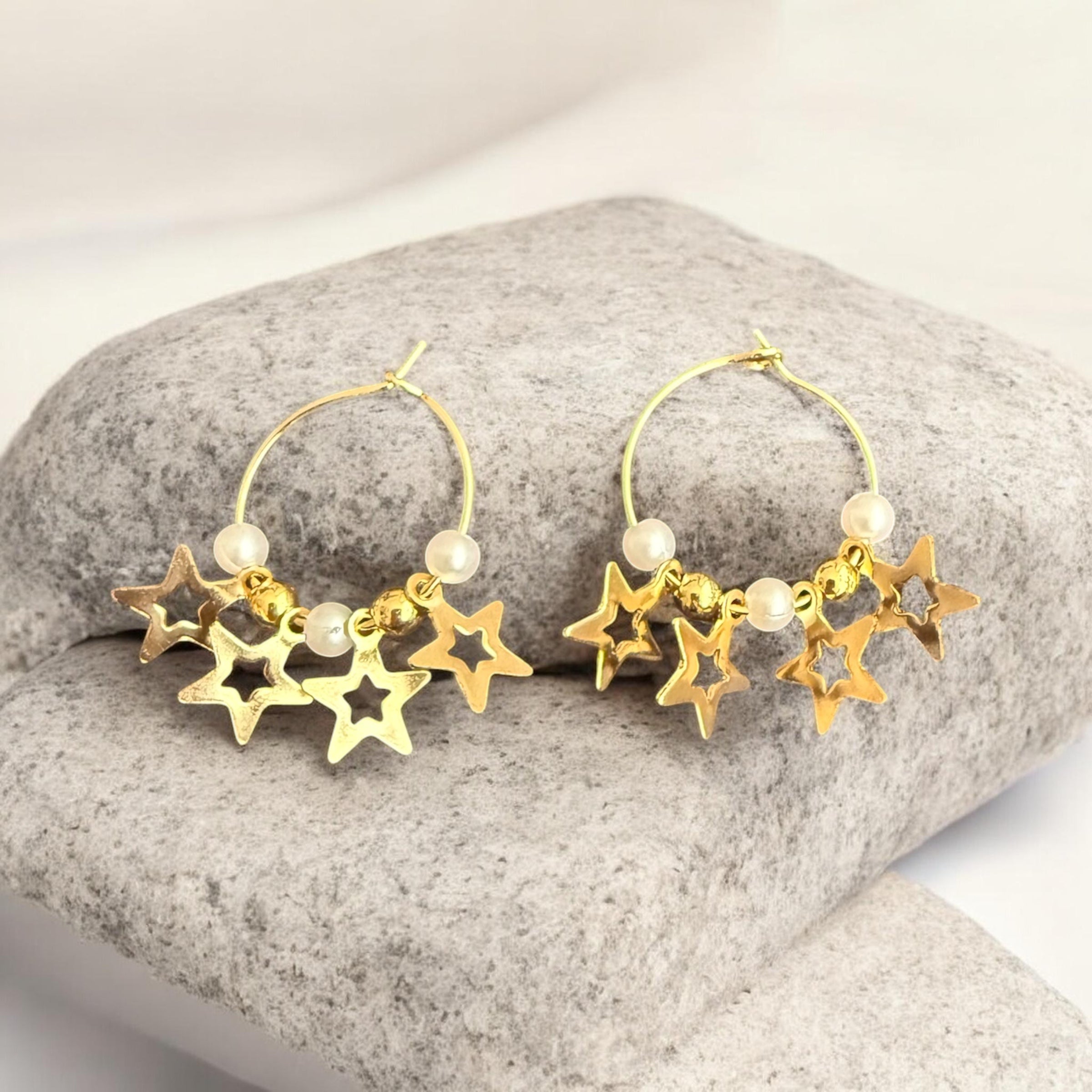 Cosmic Starburst Earrings in Gold