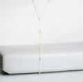Silver Beaded Infinite Lariat Long Necklace