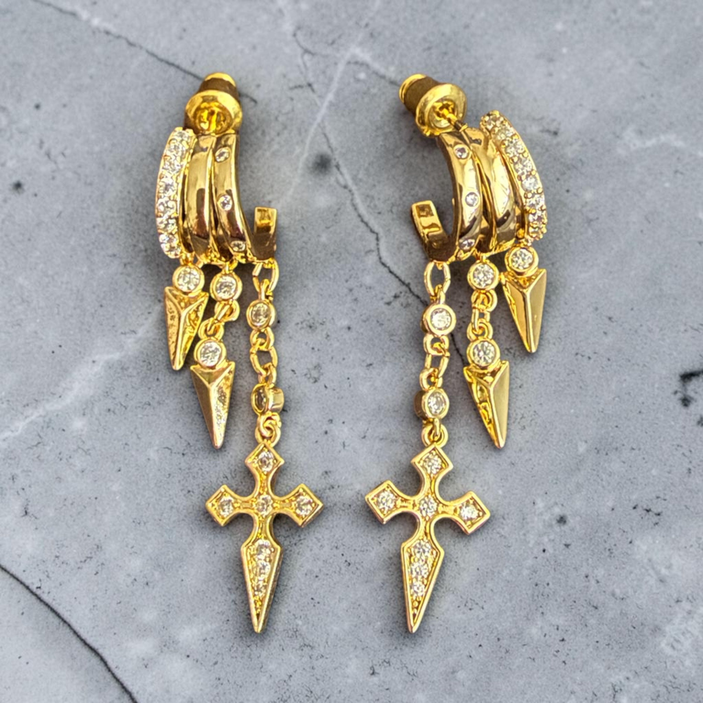 Stella Cross illusion Earrings