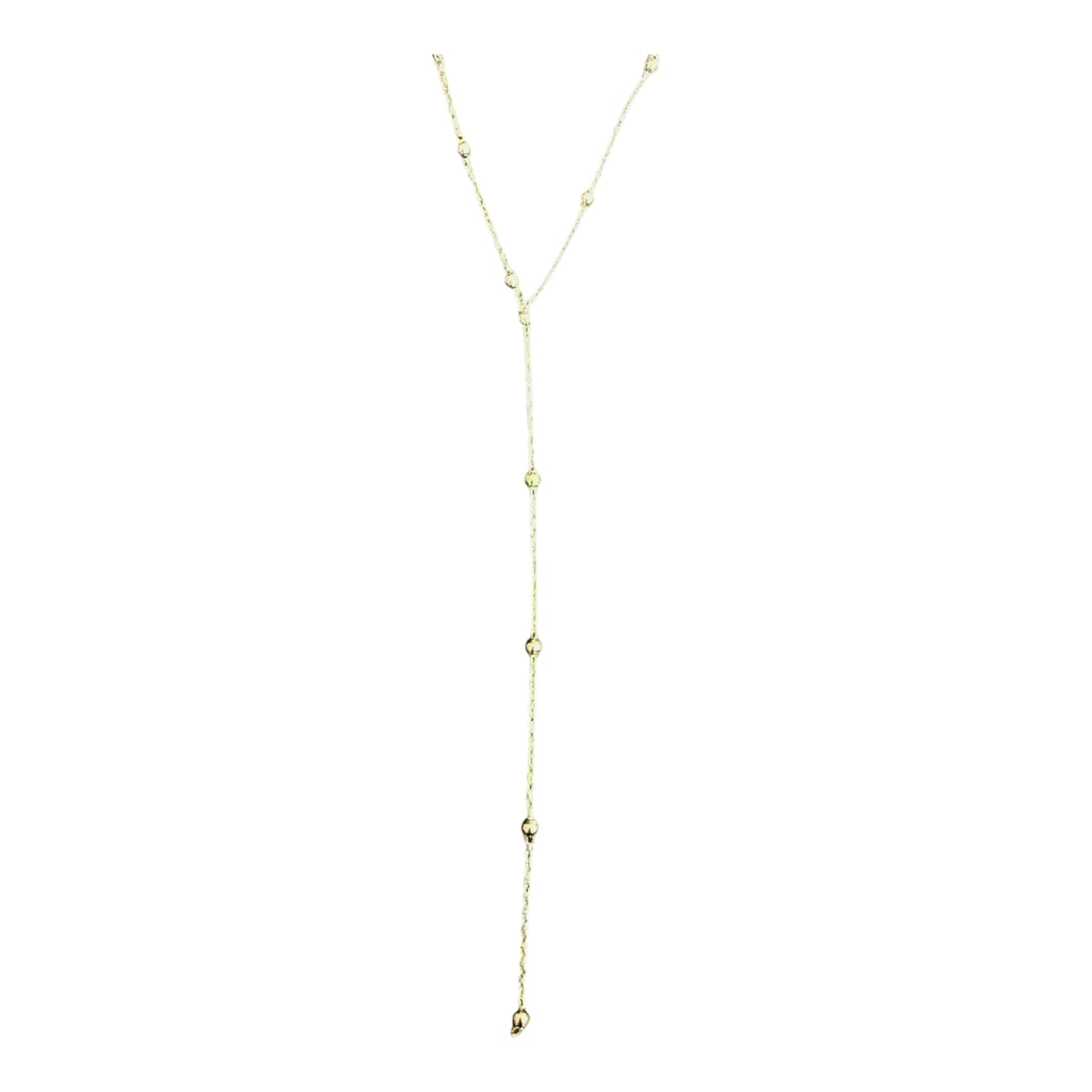 Silver Beaded Infinite Lariat Long Necklace