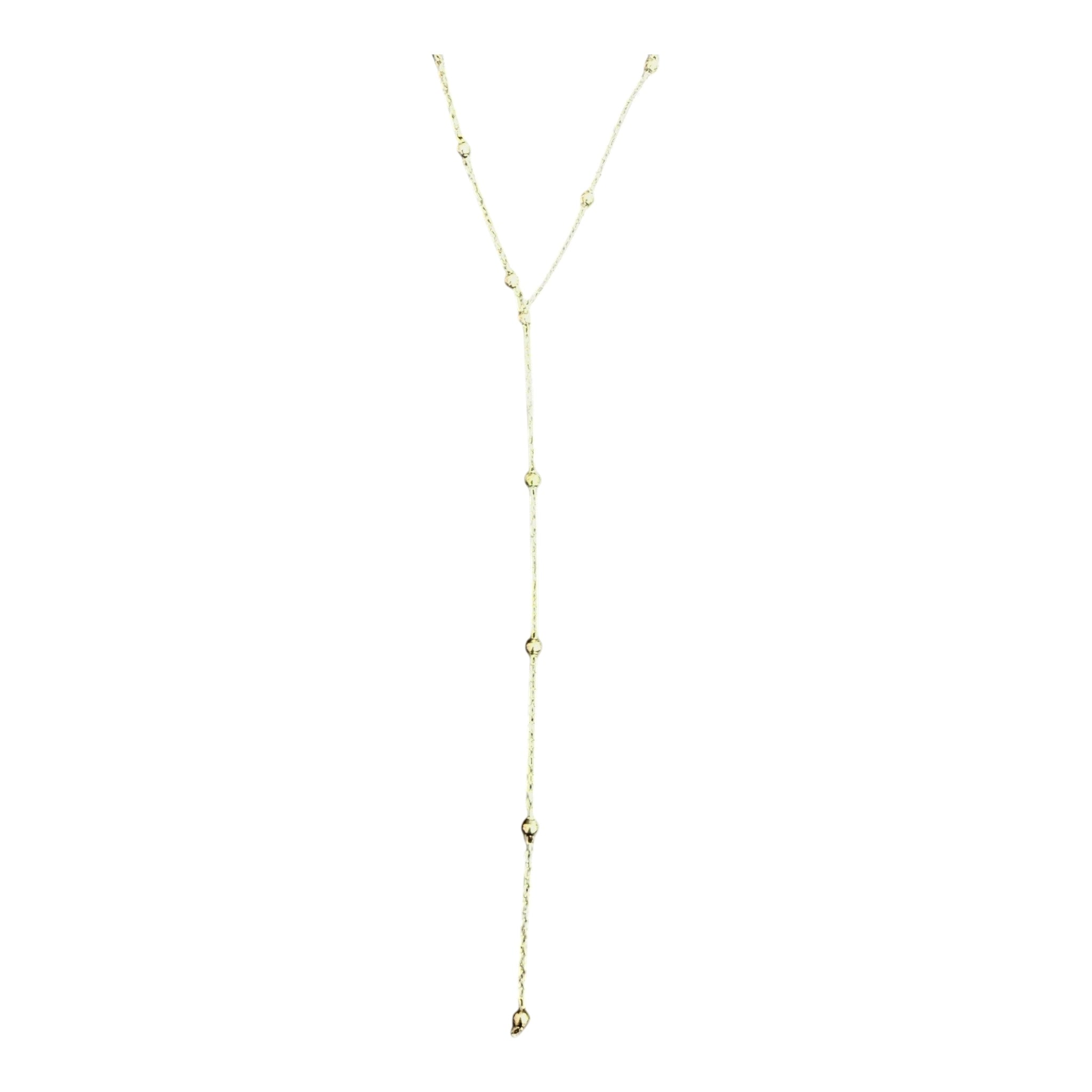 Silver Beaded Infinite Lariat Long Necklace