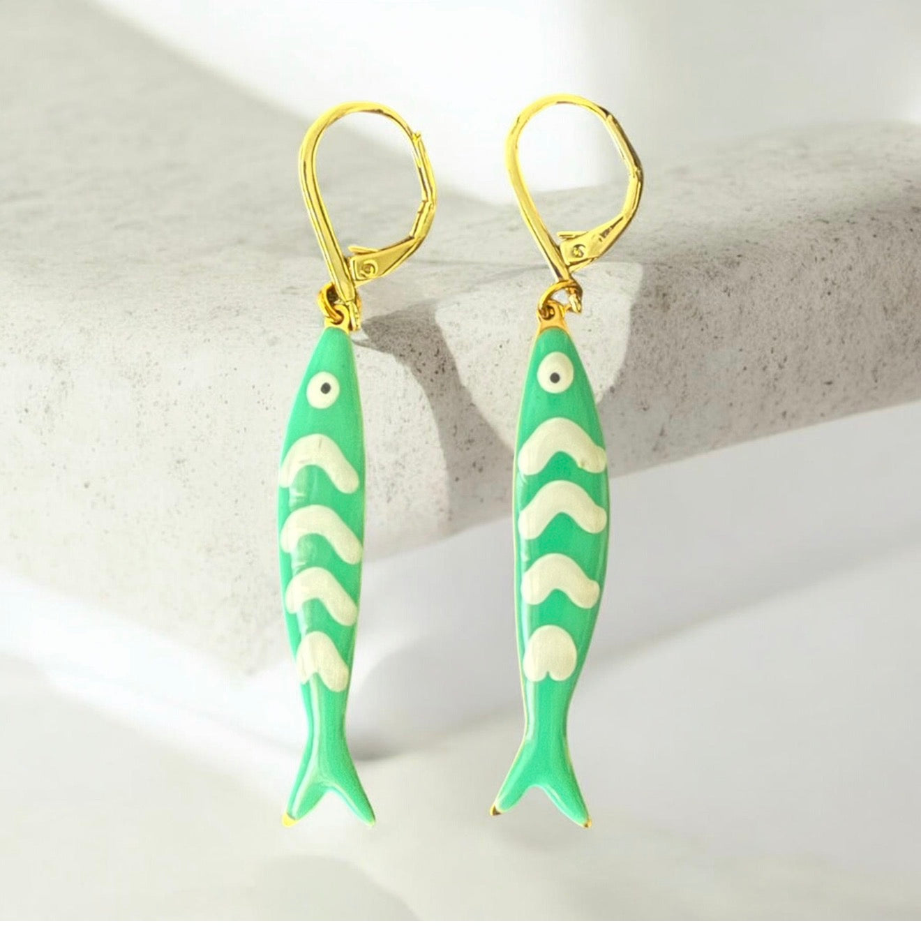 Turquoise Tide Fish Earrings