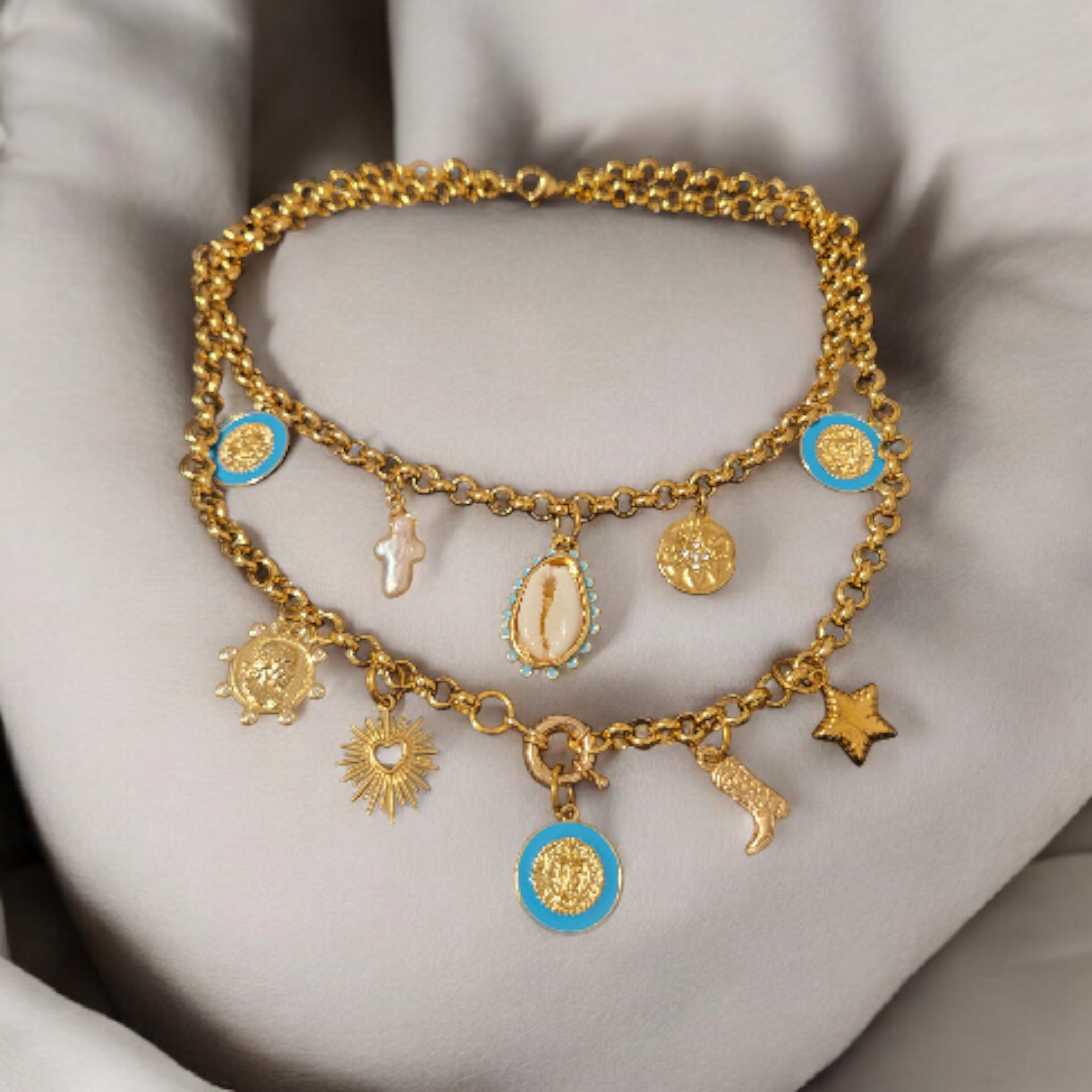 Valencia Layered Charm Necklace