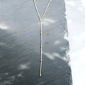 Silver Beaded Infinite Lariat Long Necklace