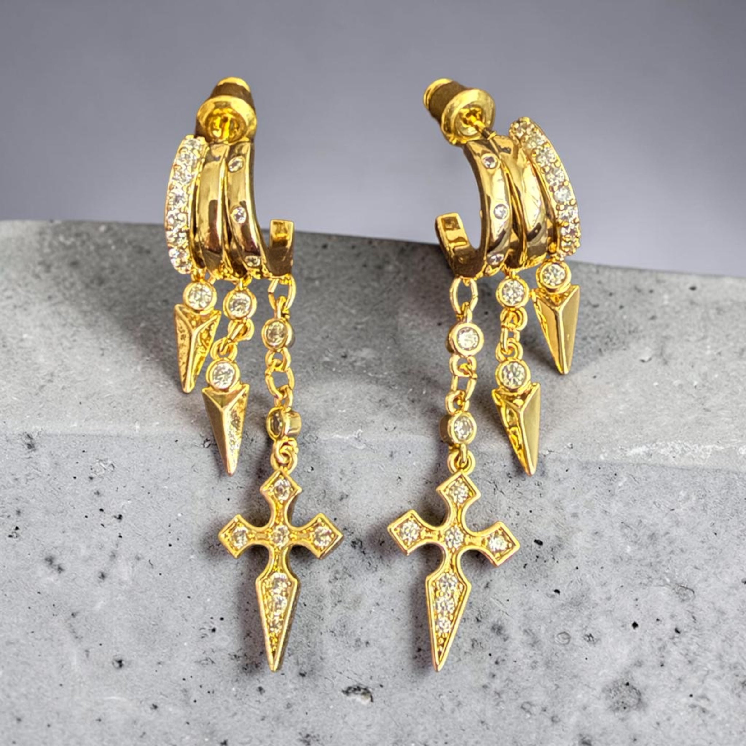 Stella Cross illusion Earrings