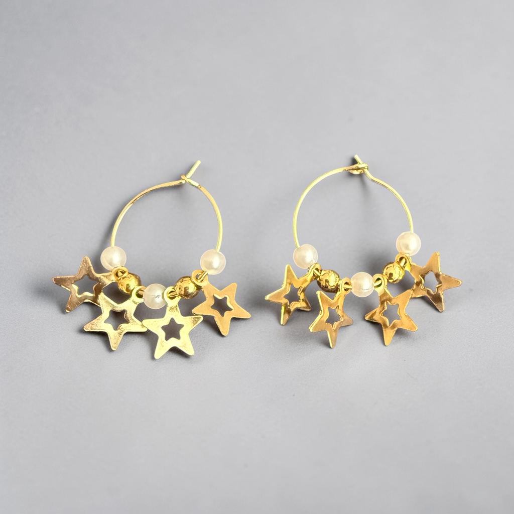 Cosmic Starburst Earrings in Gold
