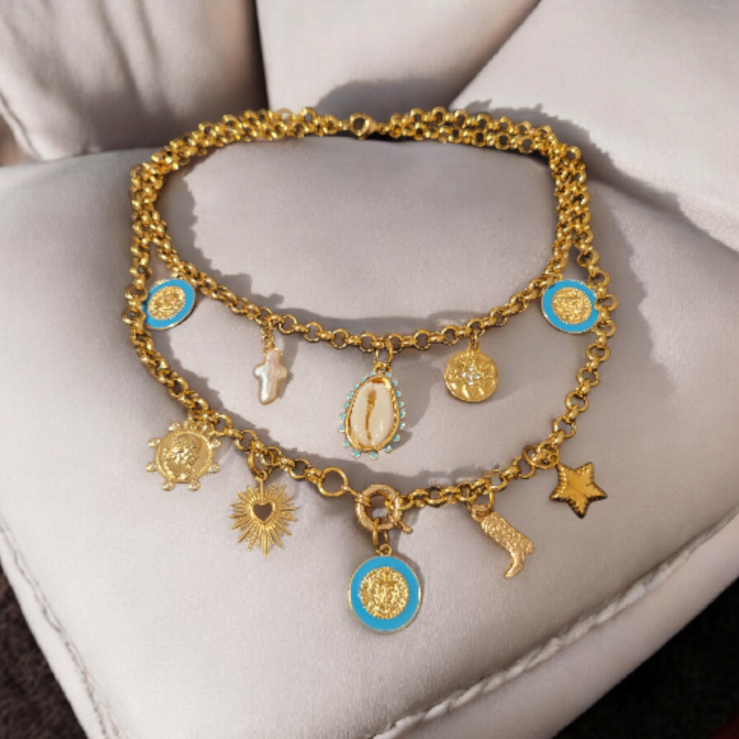 Valencia Layered Charm Necklace