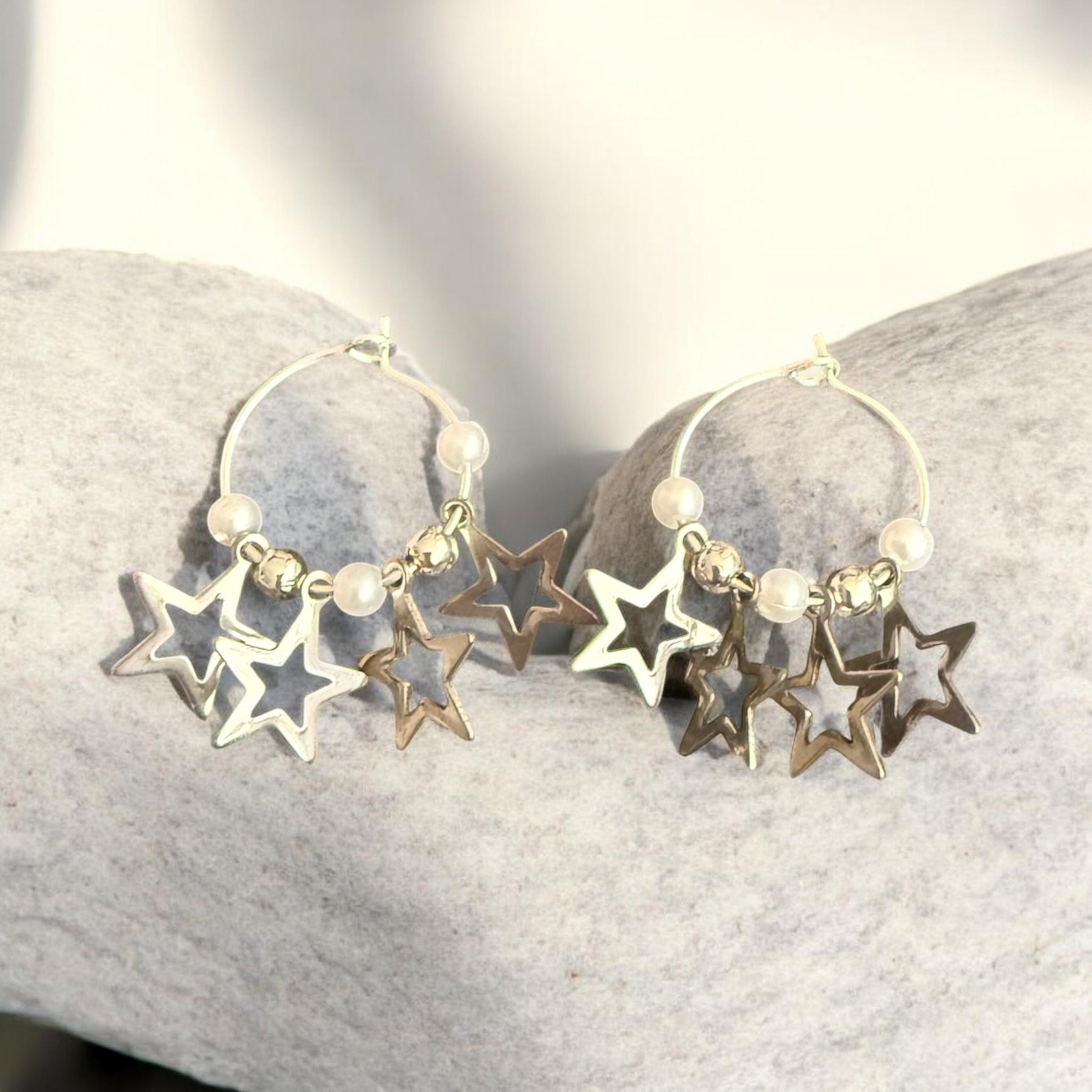 Cosmic Starburst Earrings in Silver