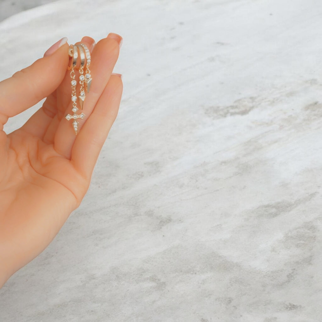 Stella Cross illusion Earrings