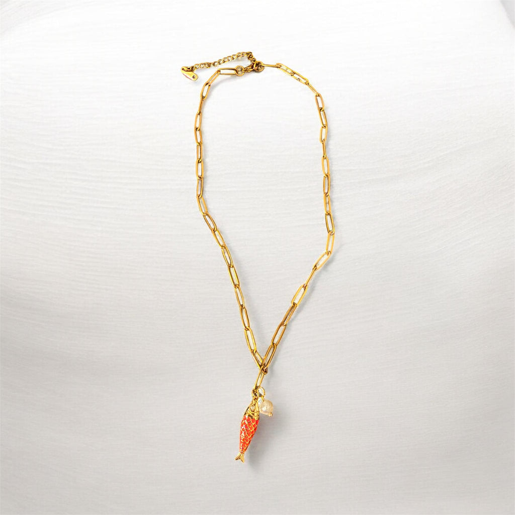 Catch of The Day Pink Fish Necklace