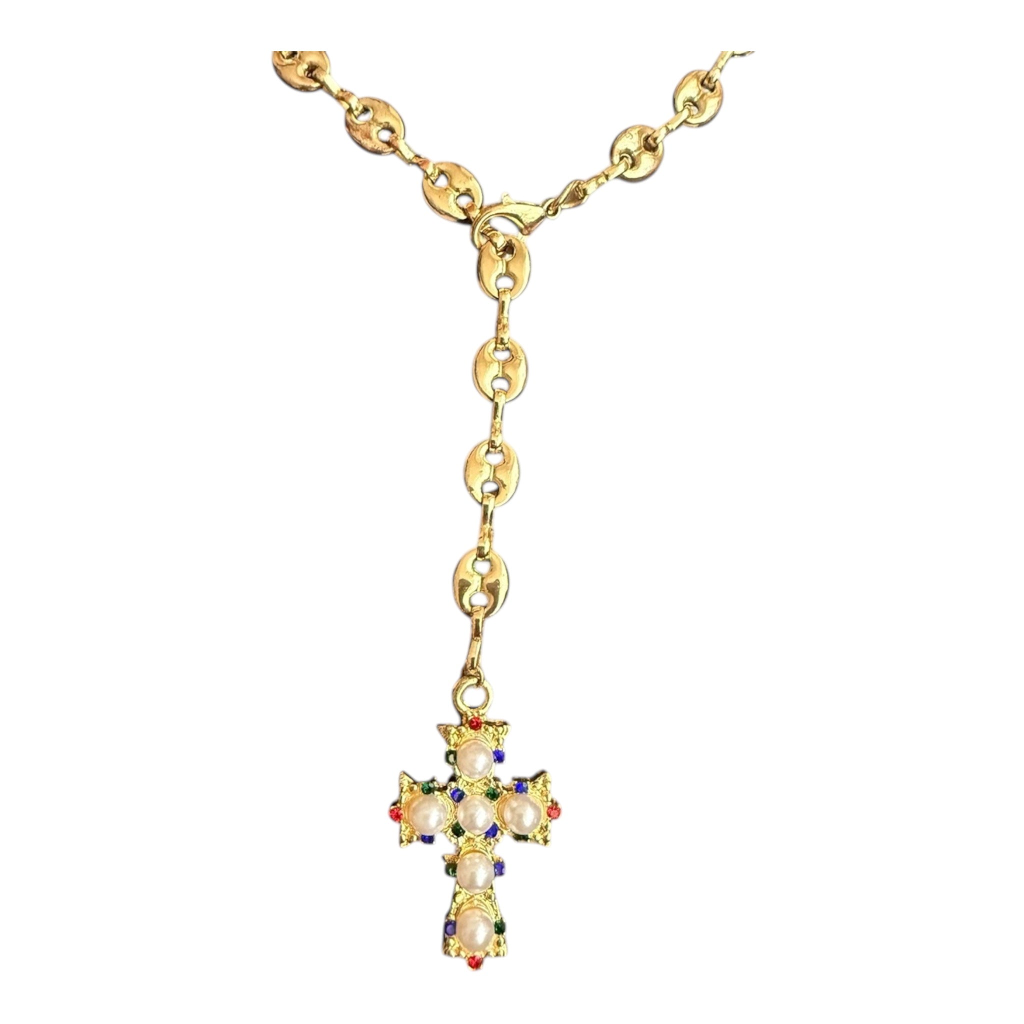 Margarita Lariat Cross Necklace