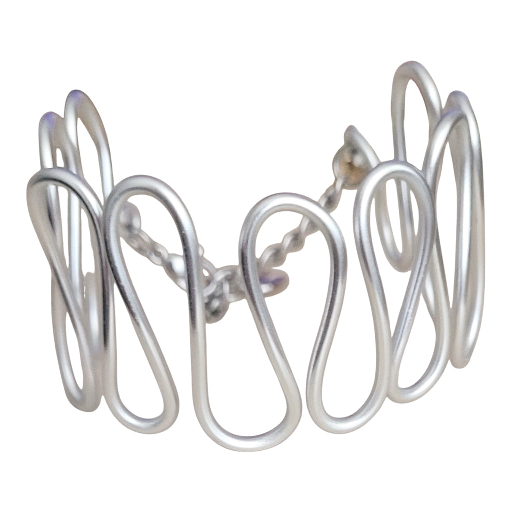 Silver Azalea Cuff Bracelet