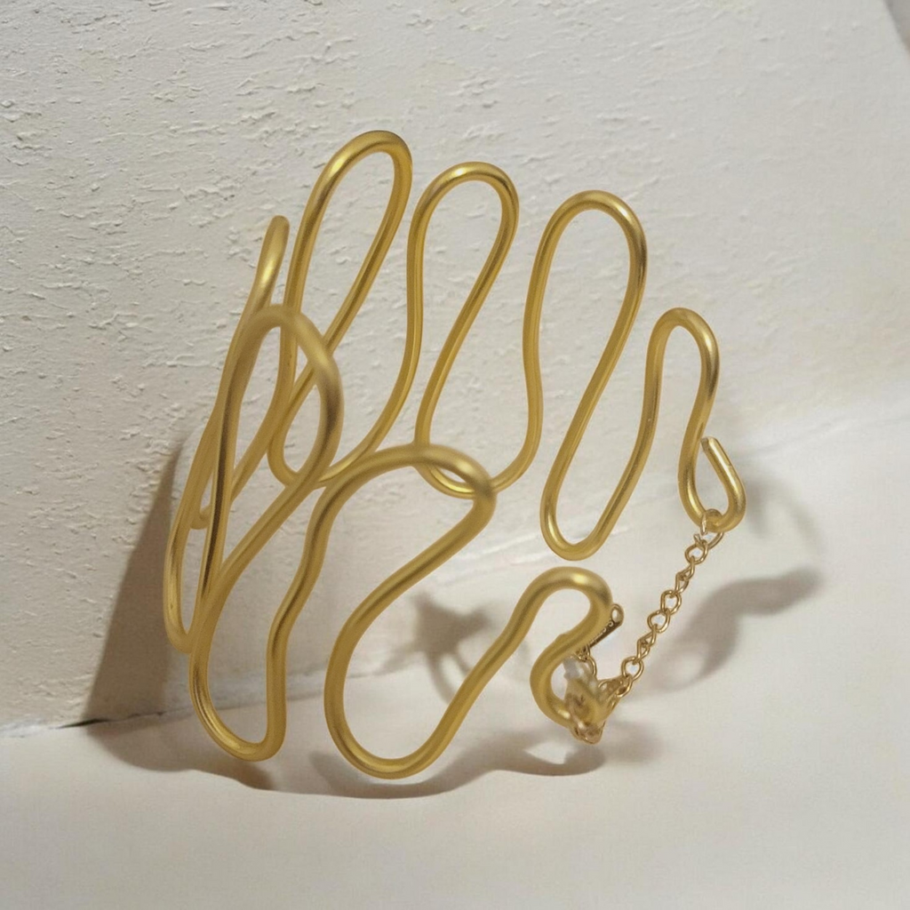 Gold Azalea Cuff Bracelet