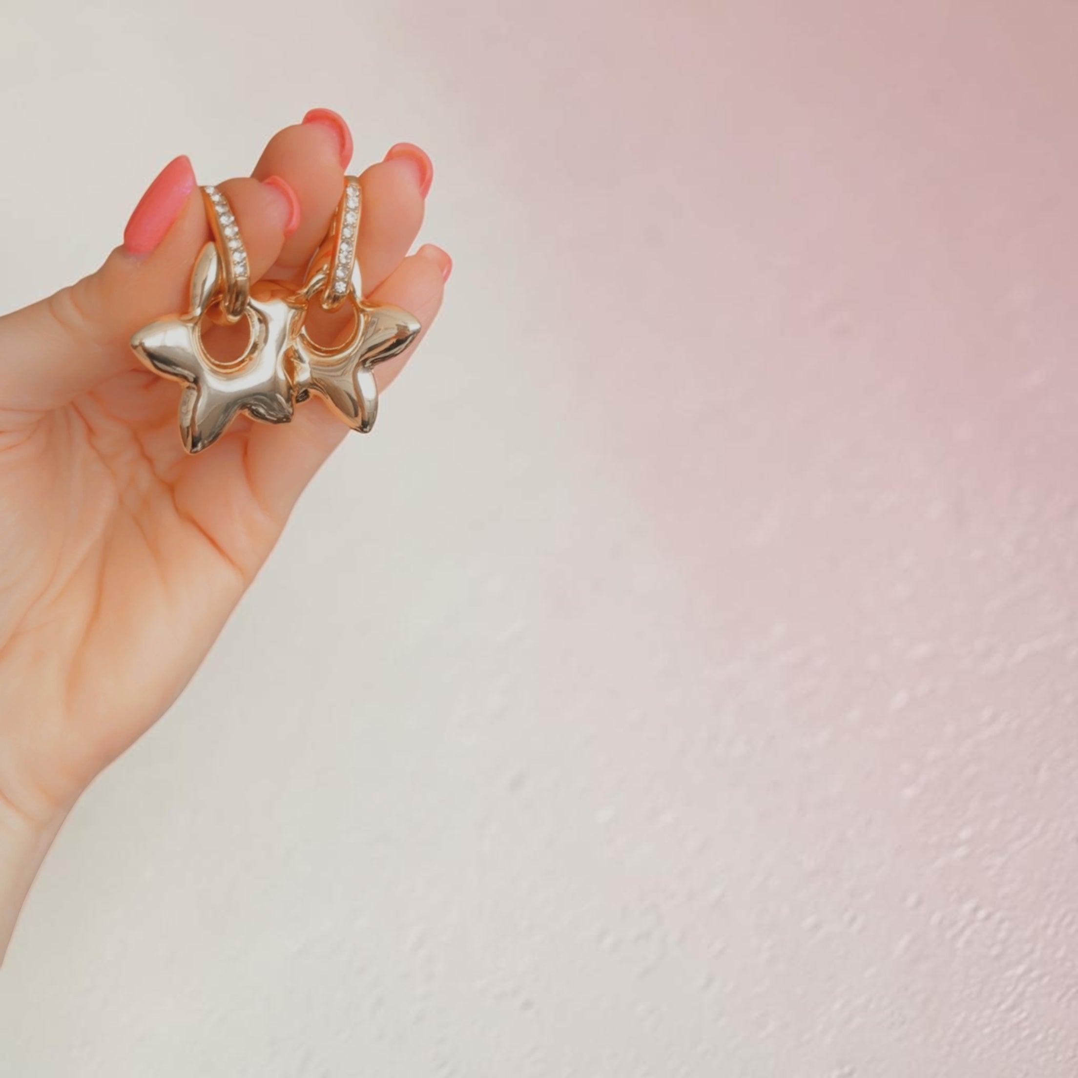 Clear Crystal Hoop Blossom Earrings