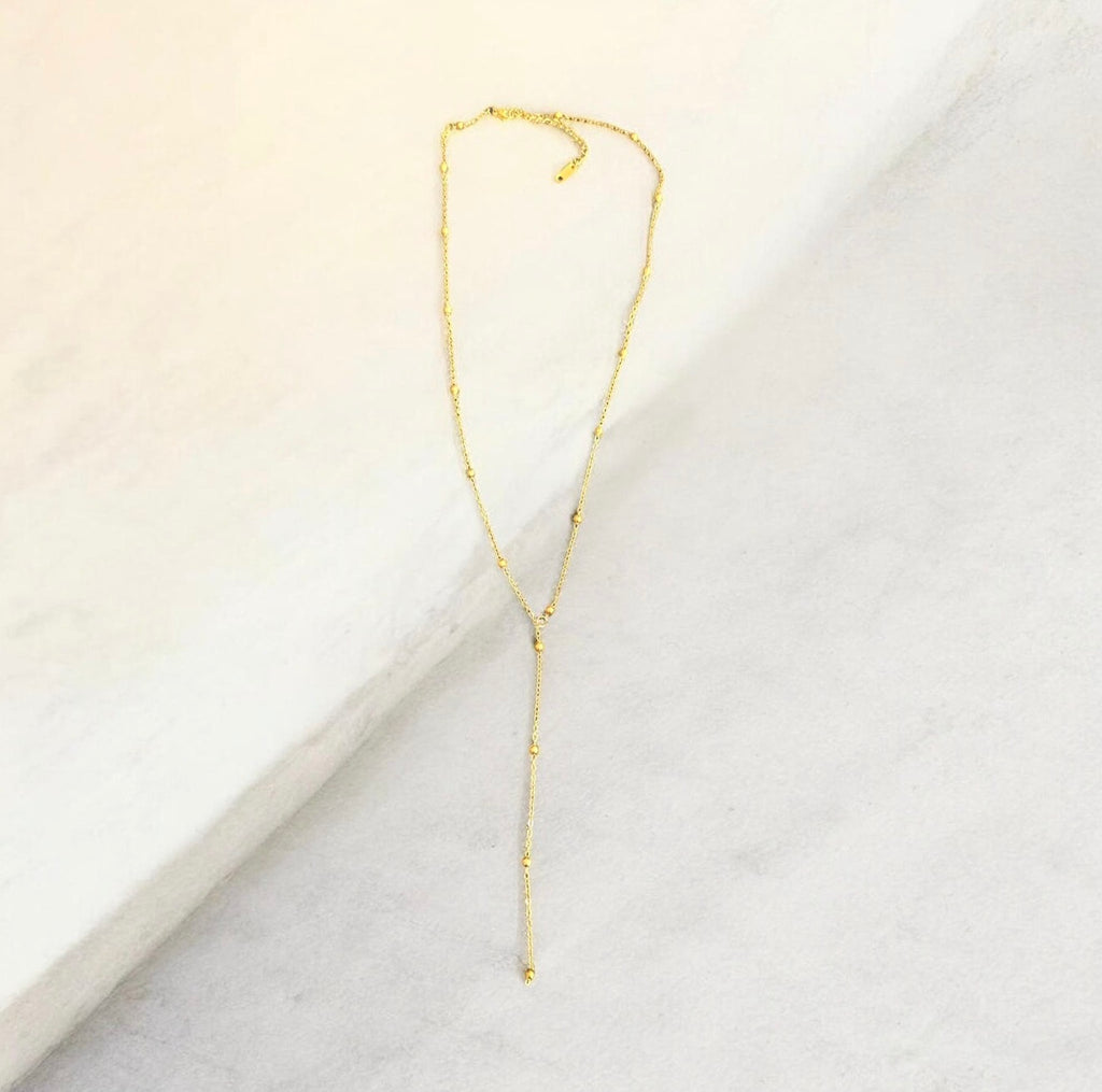 Gold Infinite Lariat Long Necklace
