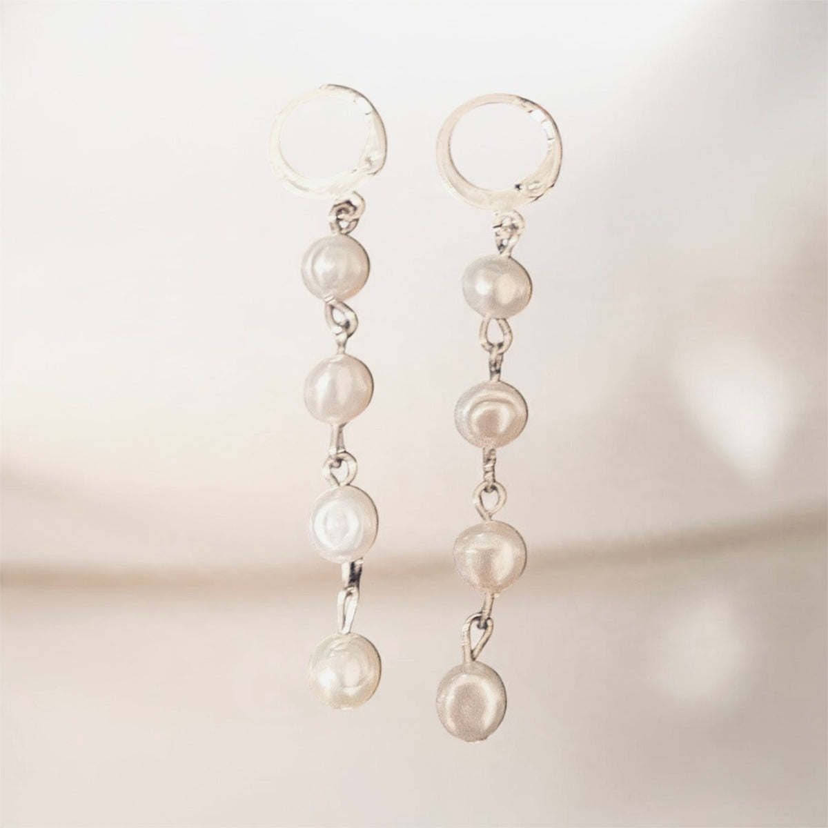 Delmar Pearl Earrings in Silver