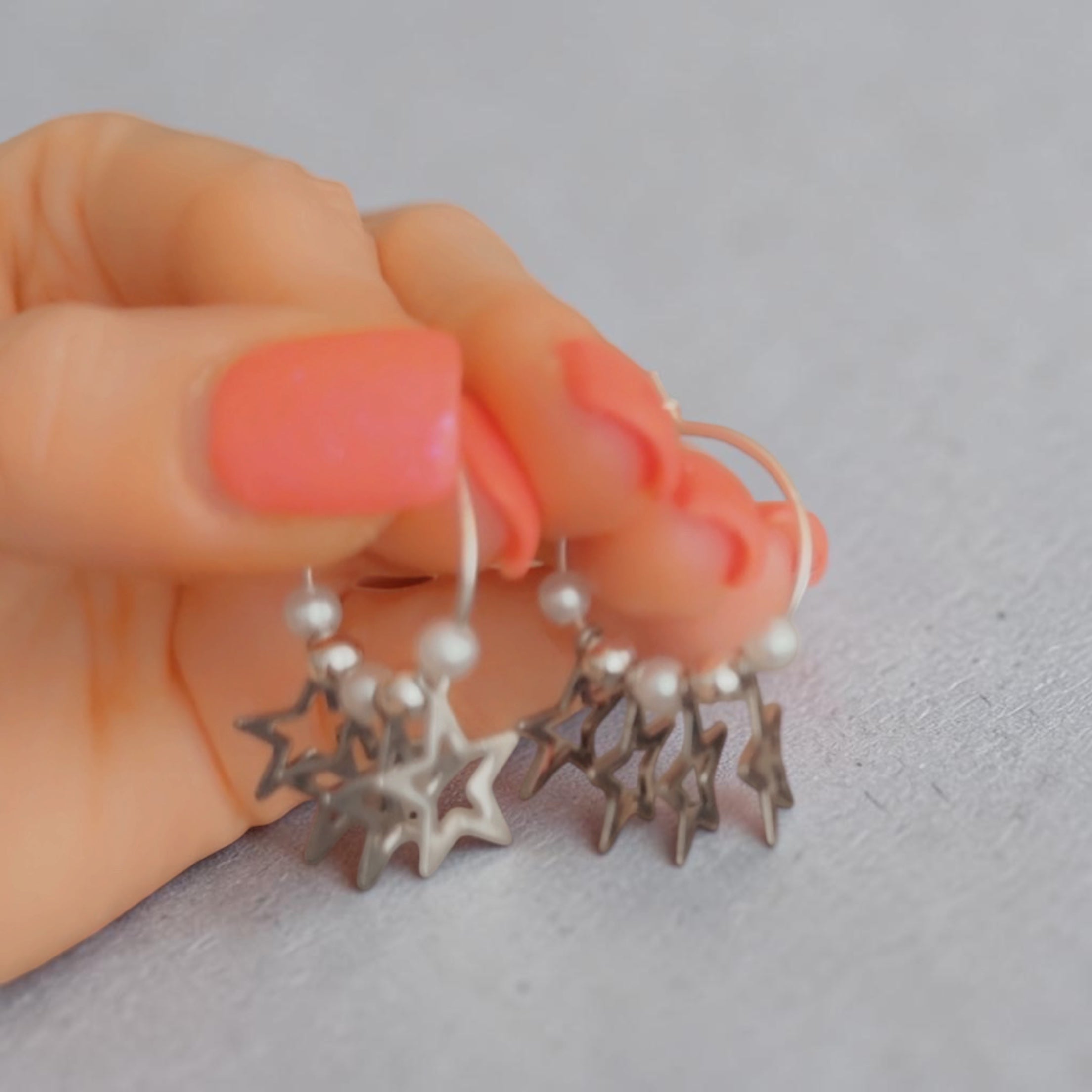 Cosmic Starburst Earrings in Silver