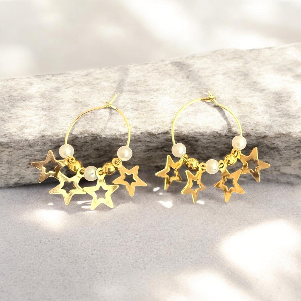 Cosmic Starburst Earrings in Gold