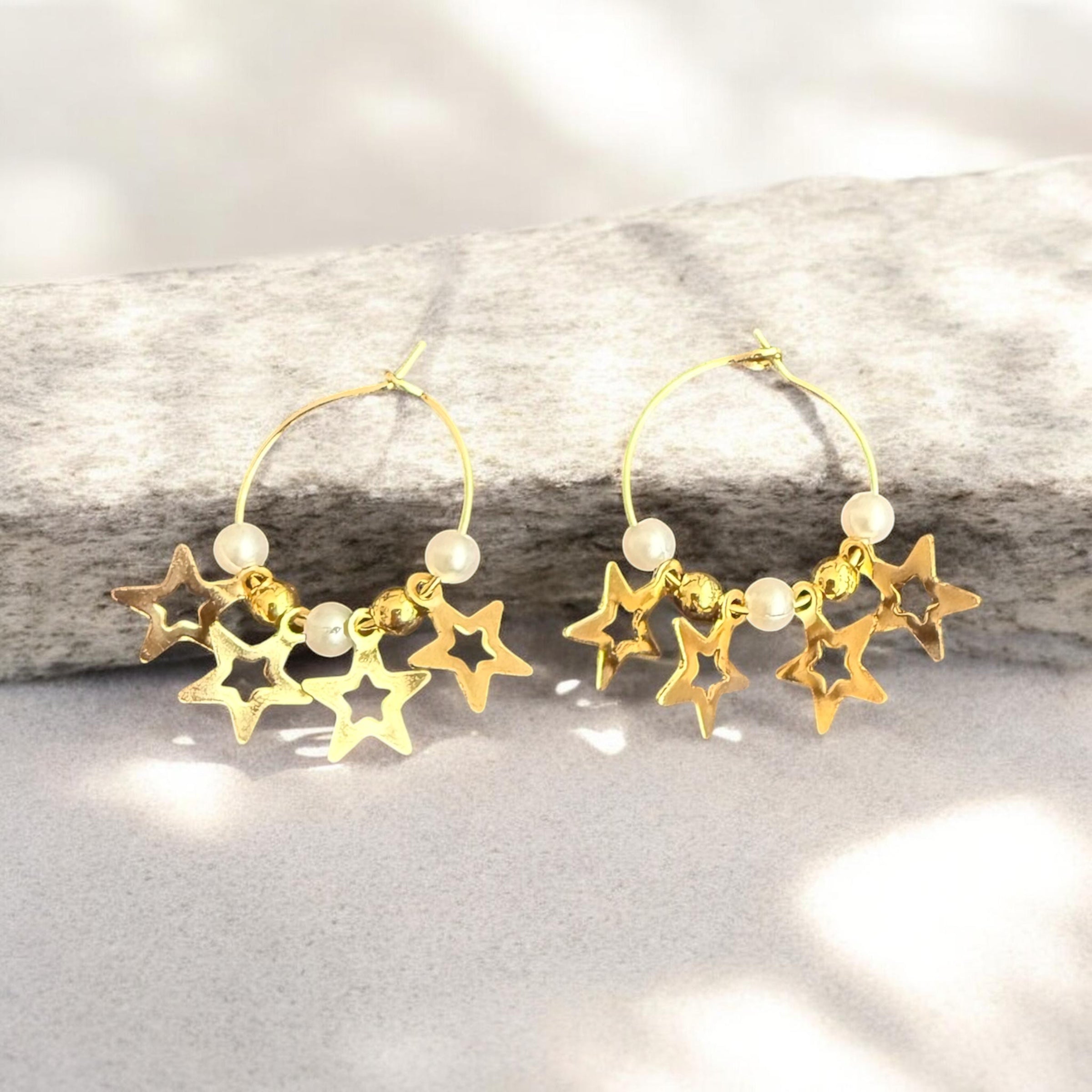 Cosmic Starburst Earrings in Gold