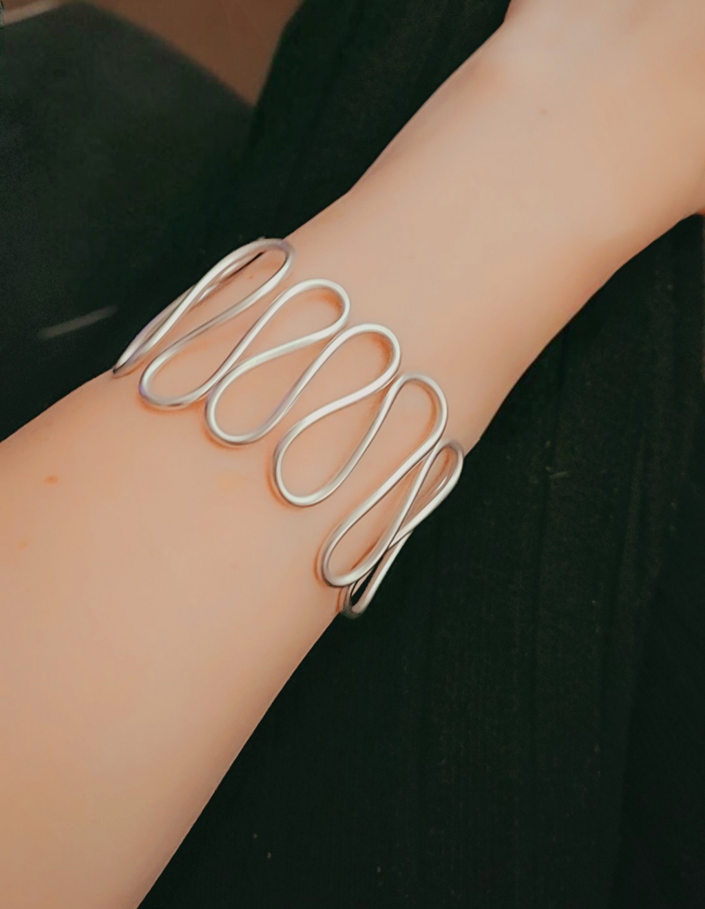 Silver Azalea Cuff Bracelet