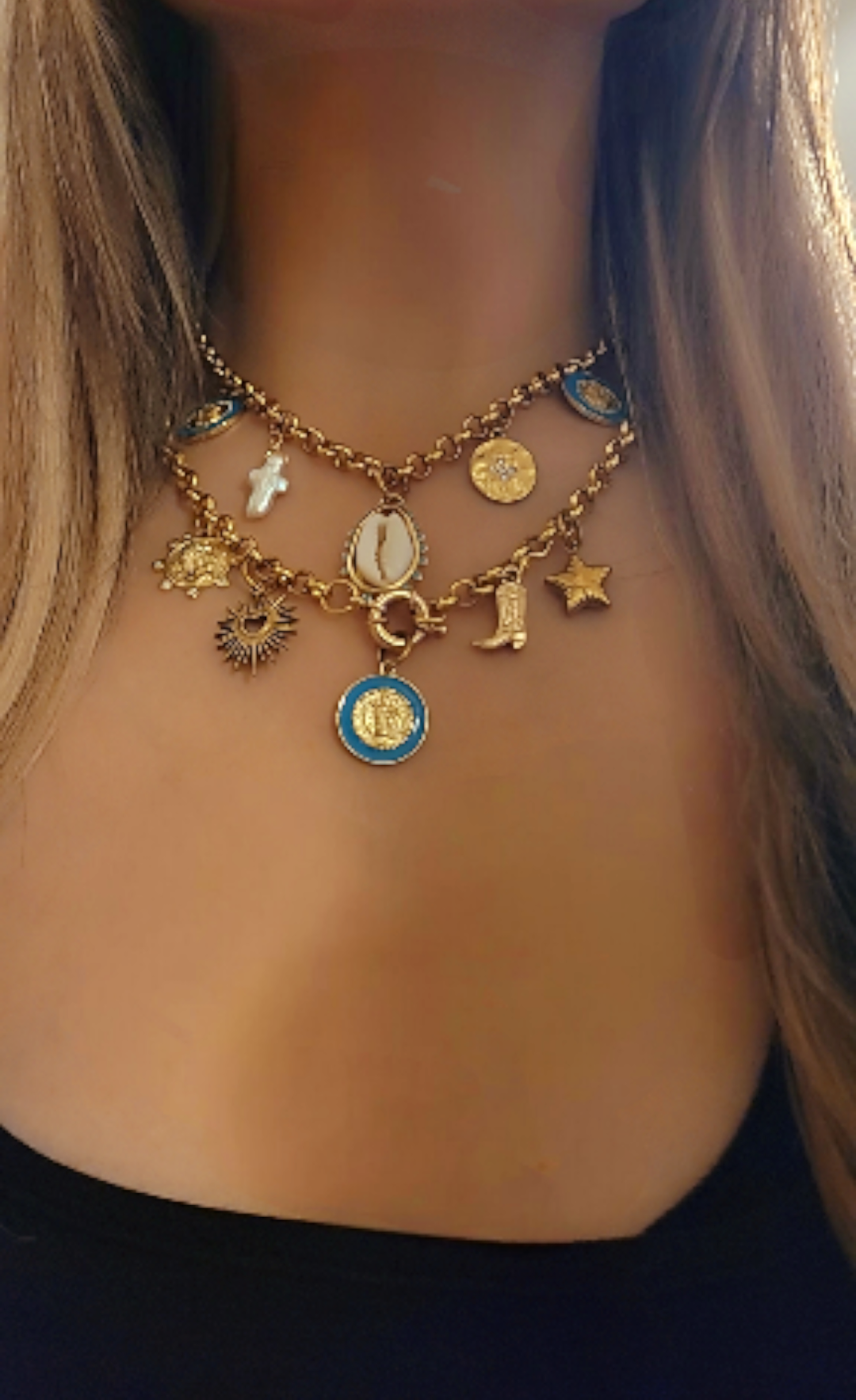Valencia Layered Charm Necklace