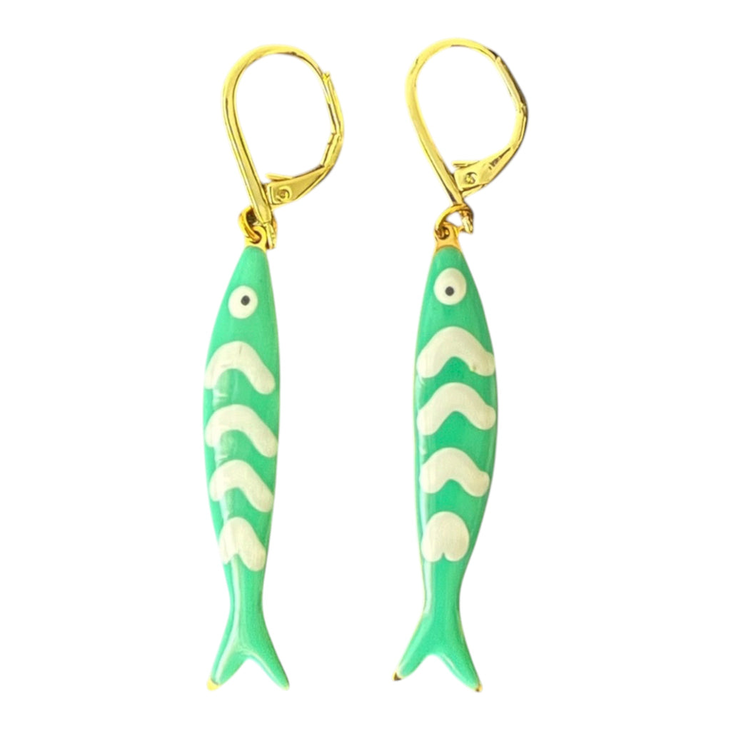 Turquoise Tide Fish Earrings