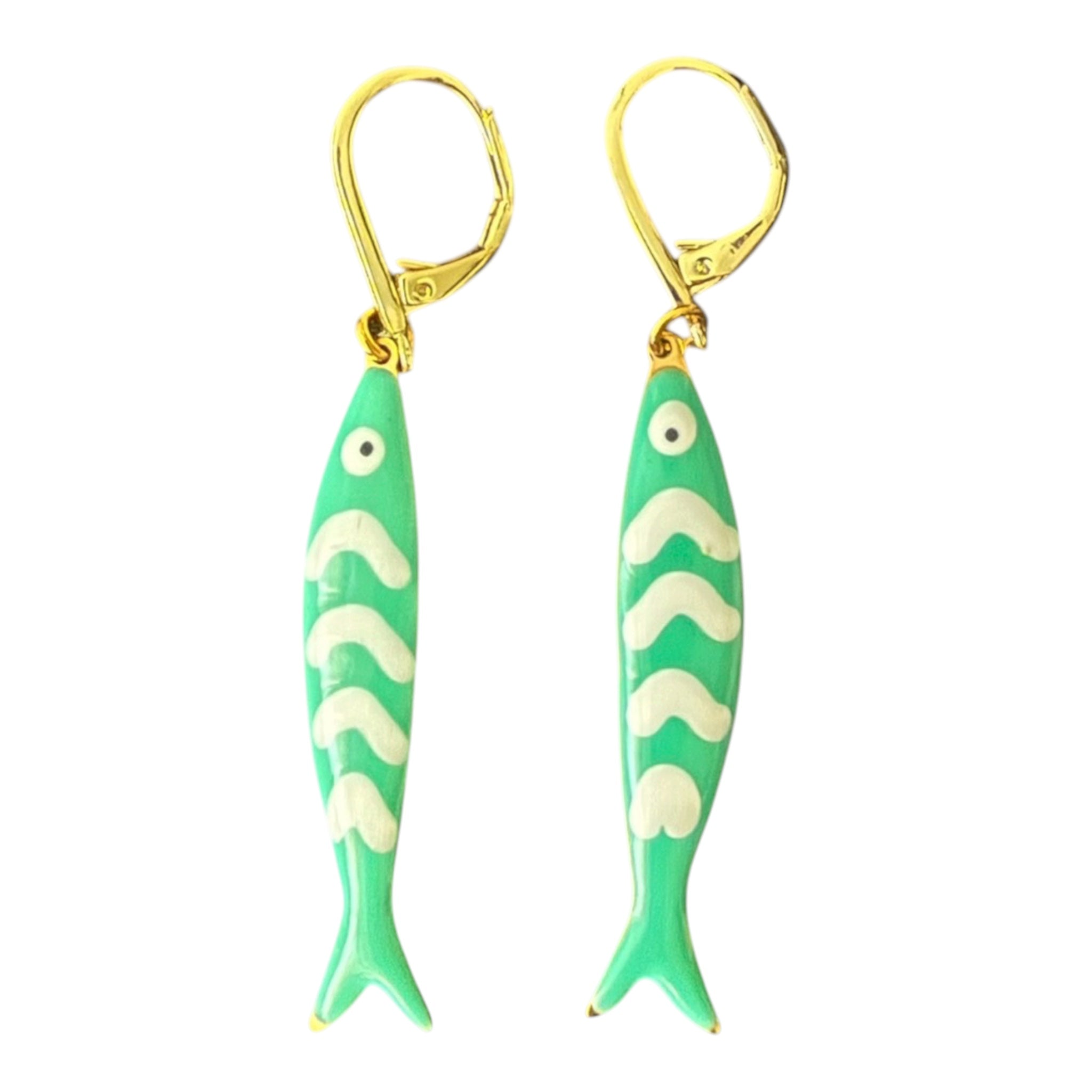 Turquoise Tide Fish Earrings