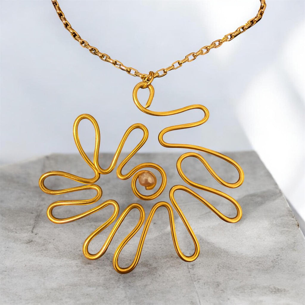 Gold Dahlia Necklace