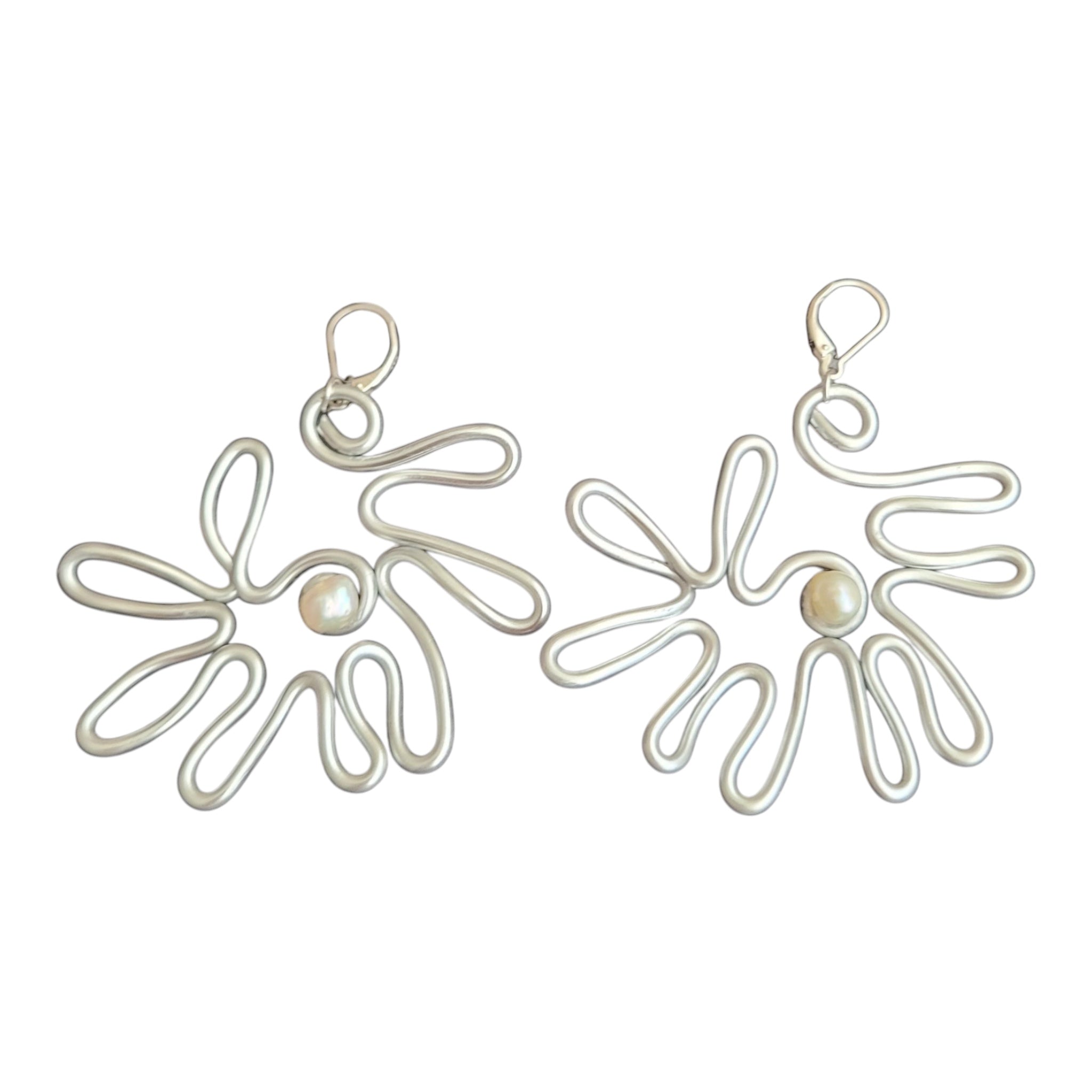 Silver Dahlia Earrings