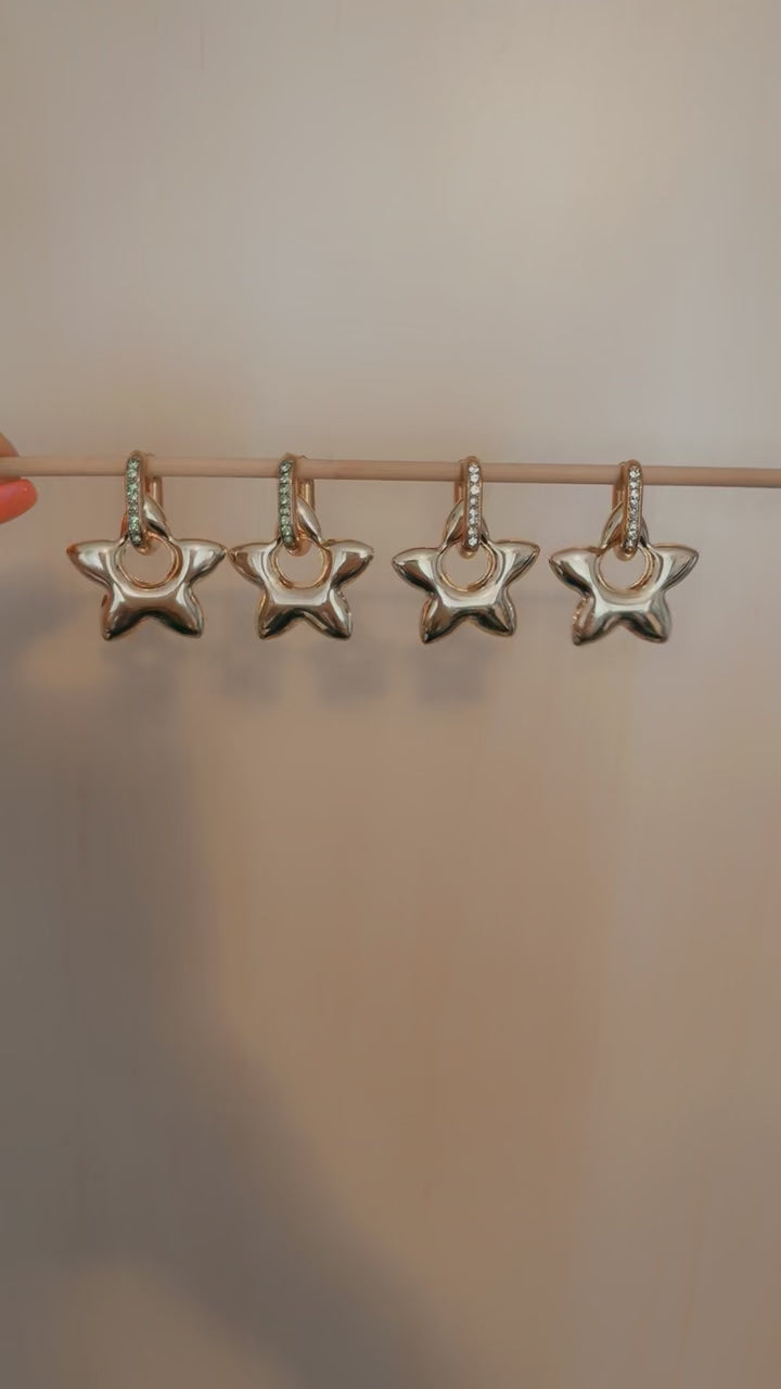 Green Crystal Blossom Earrings