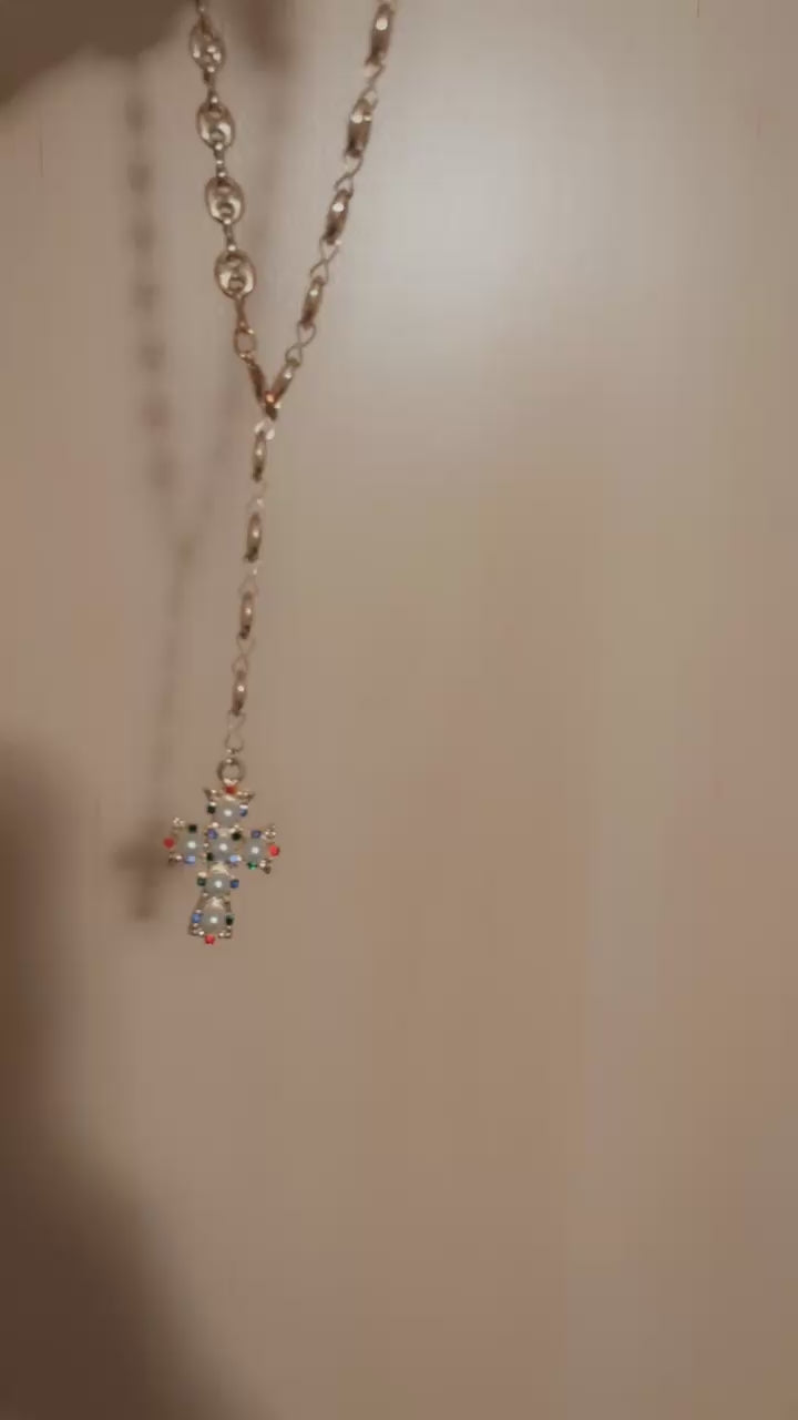 Margarita Lariat Cross Necklace
