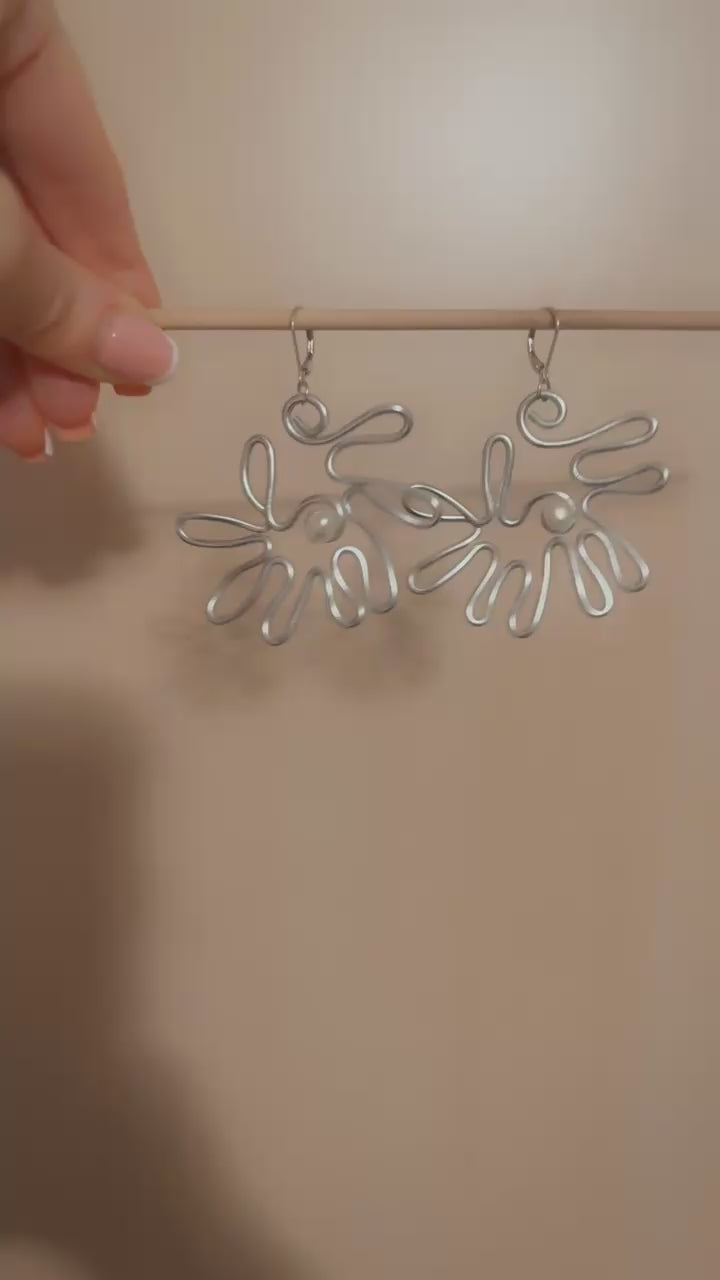 Silver Dahlia Earrings