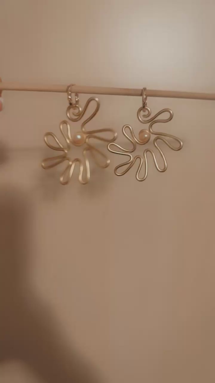 Gold Dahlia Earrings