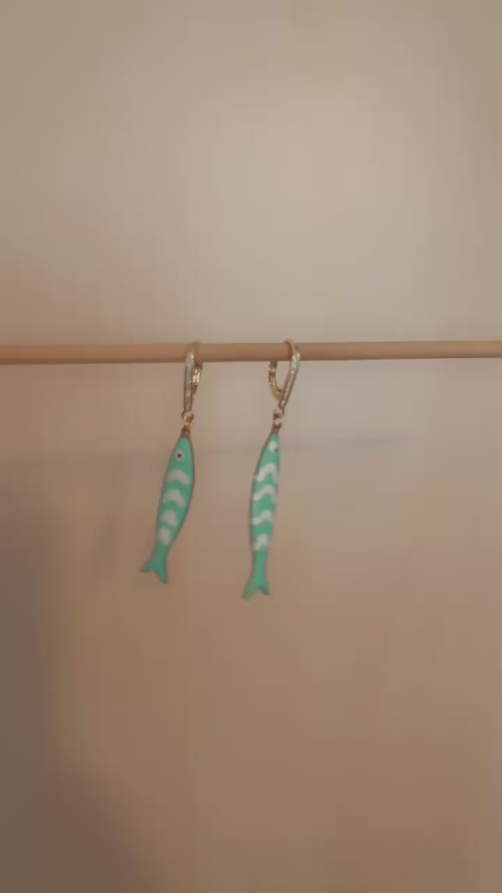 Turquoise Tide Fish Earrings