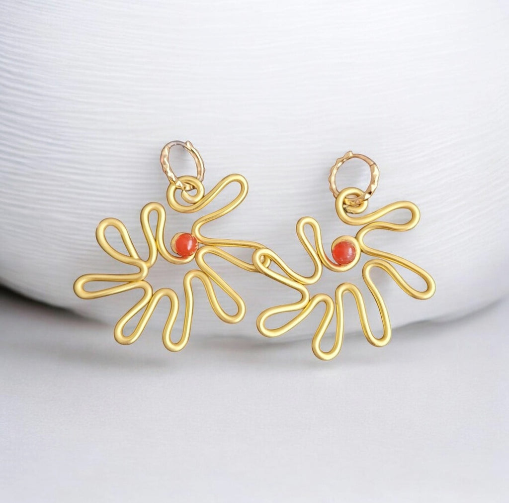 Gold Dahlia Earrings