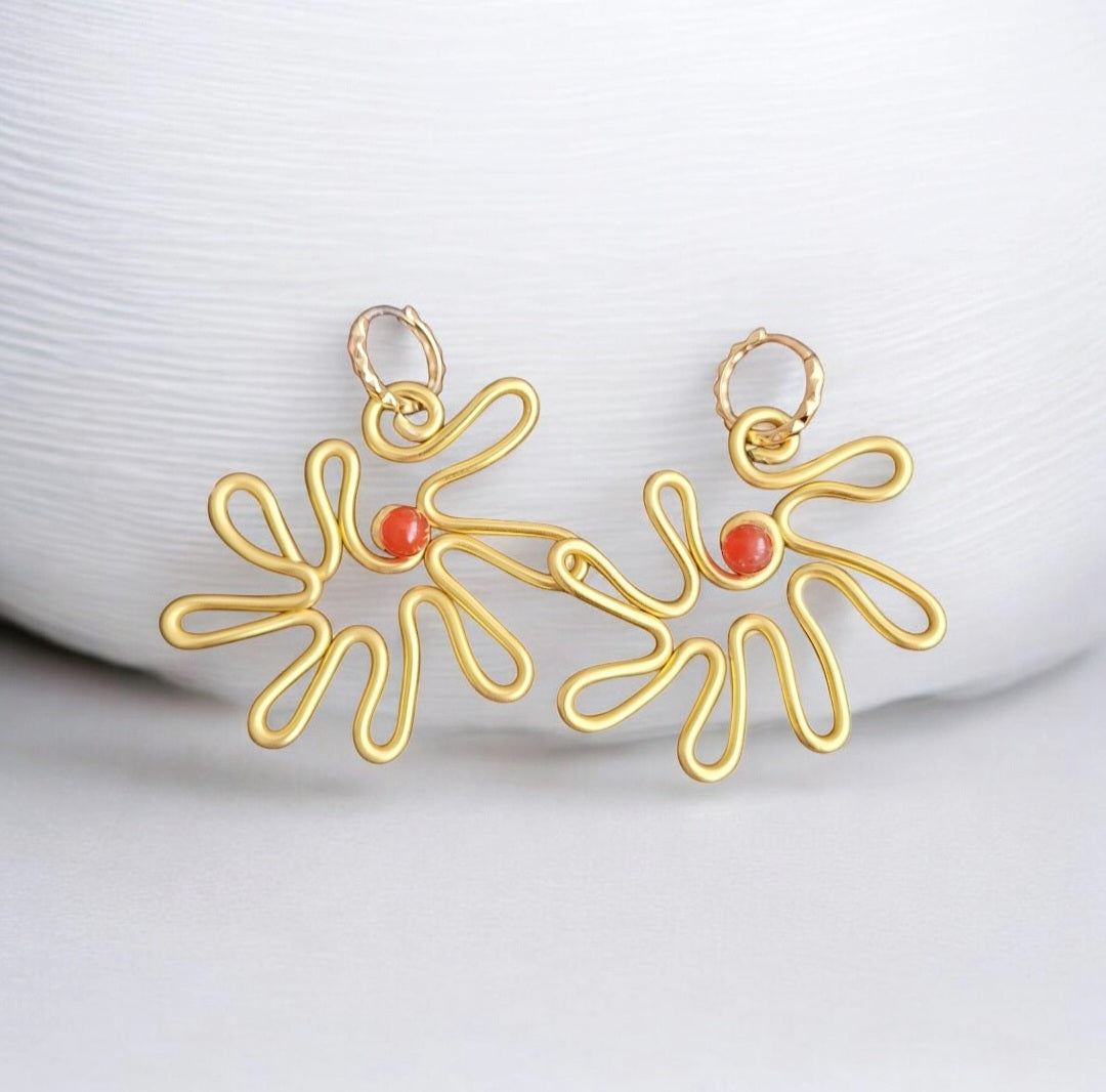 Gold Dahlia Earrings